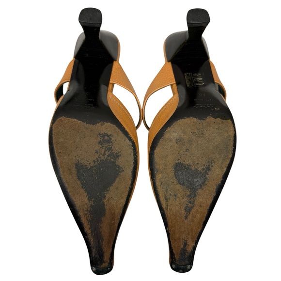 Prada Vintage Y2K 2000s Mary Jane Strap Flower Appliqué Kitten Heel Mules - Picture 8 of 10